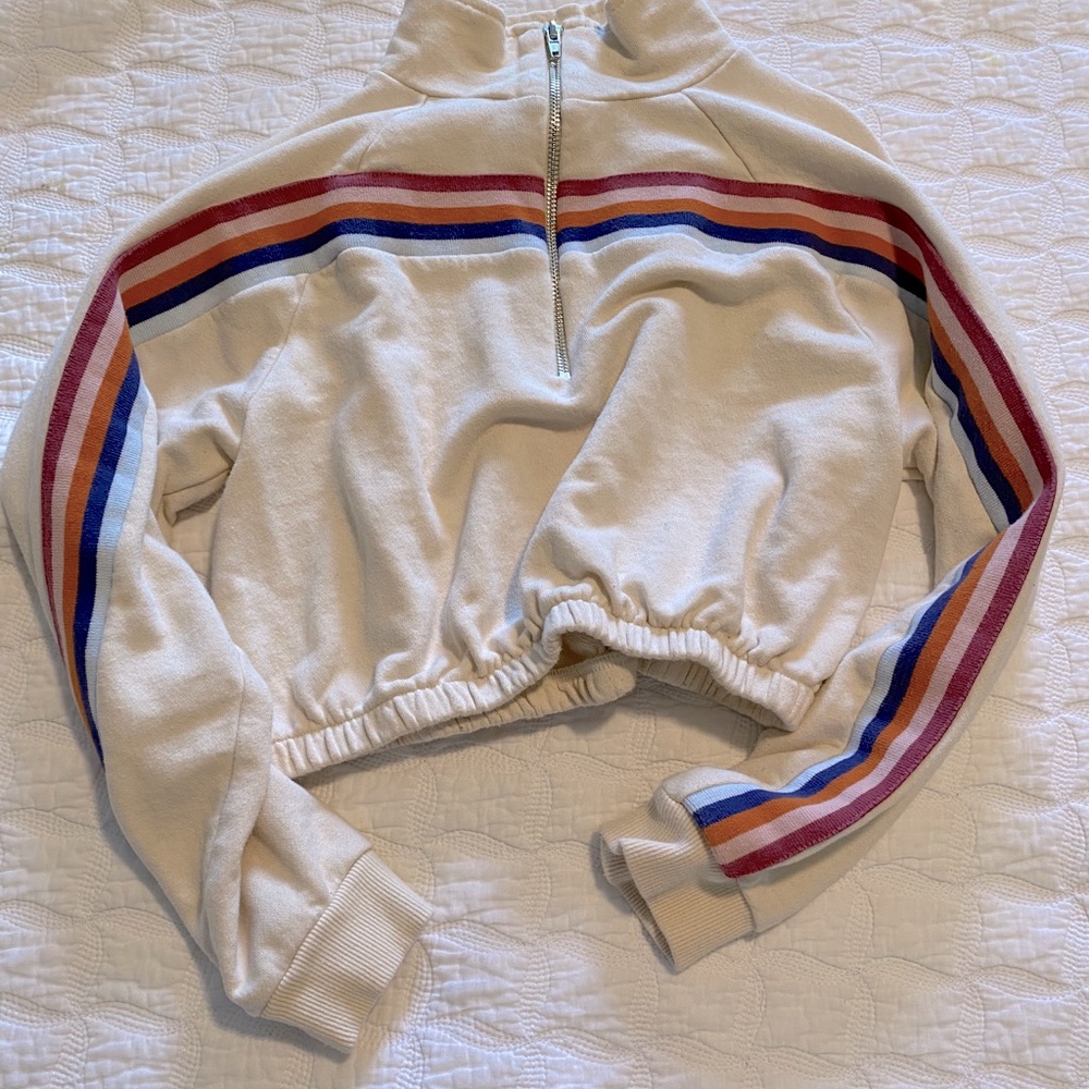 pacsun cropped quarter zip sweatshirt